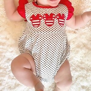 Polka dot romper for infant girls